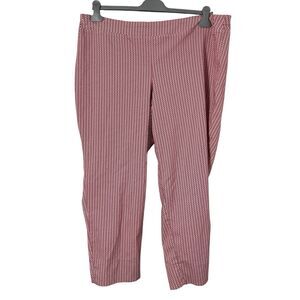 VGC Dalia Women's Capri Pants Flat Front Stretch Cotton Red/Orange Women 22W